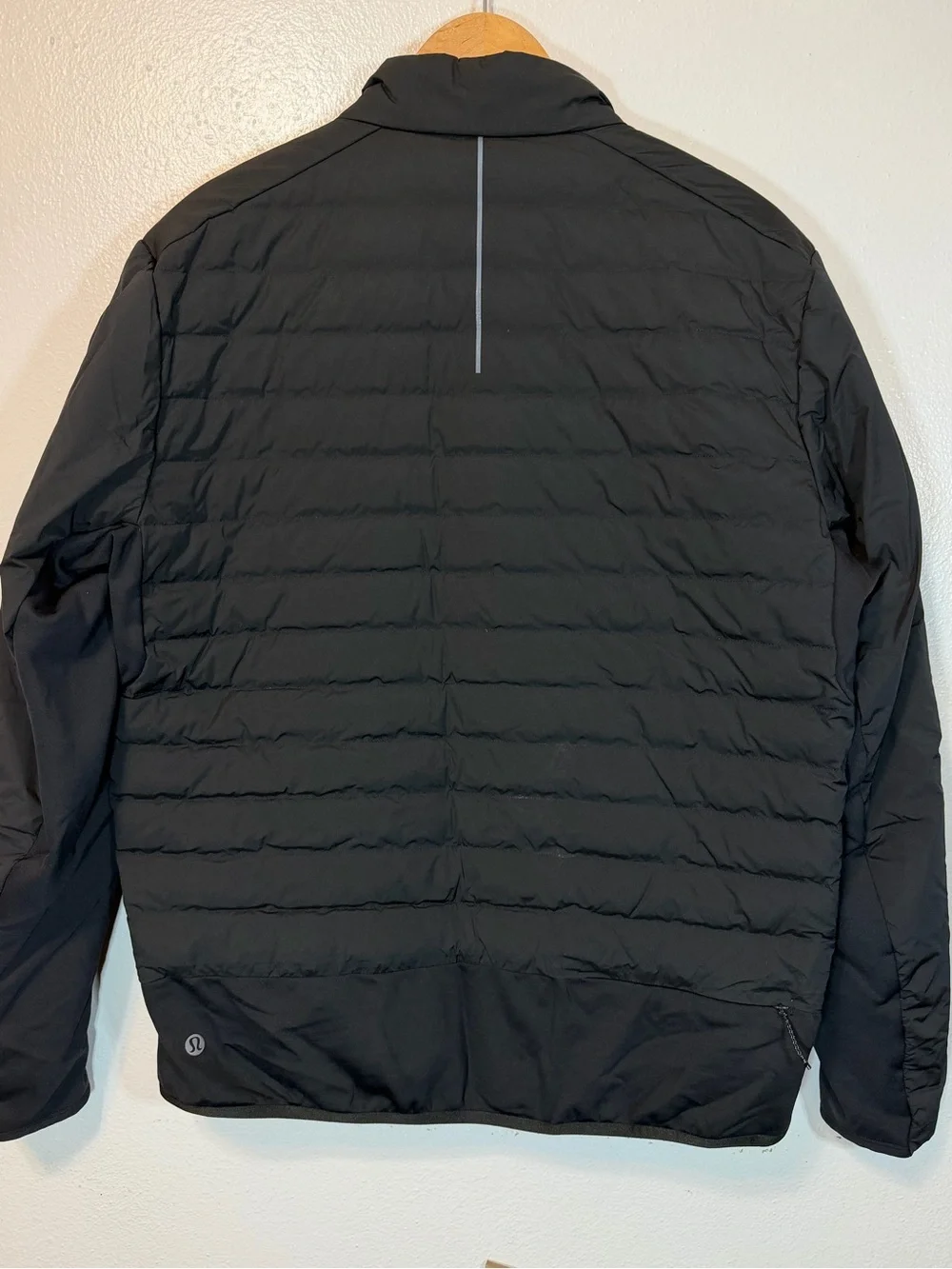 lululemon Men's Black Down For It All Jacket LARGE Full Zip Quilted Pockets